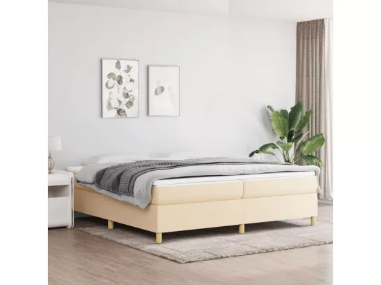 Sommier à lattes de lit Crème 200x200 cm Tissu