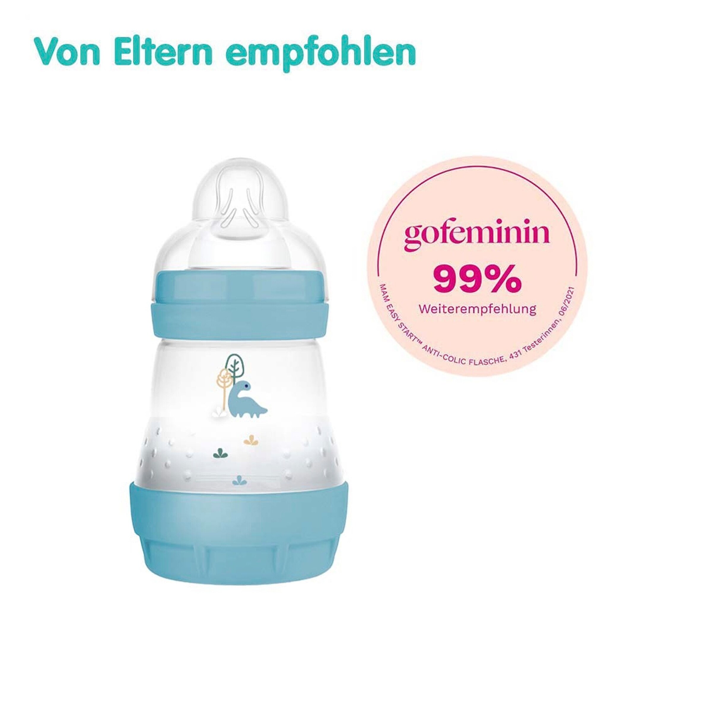 MAM Babyflasche Easy Start matt, Anti-Kolik, 160 ml, ab 0M blue