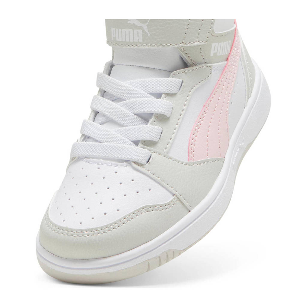 Puma Rebound v6 Mid V6 Mid sneakers wit/grijs/roze