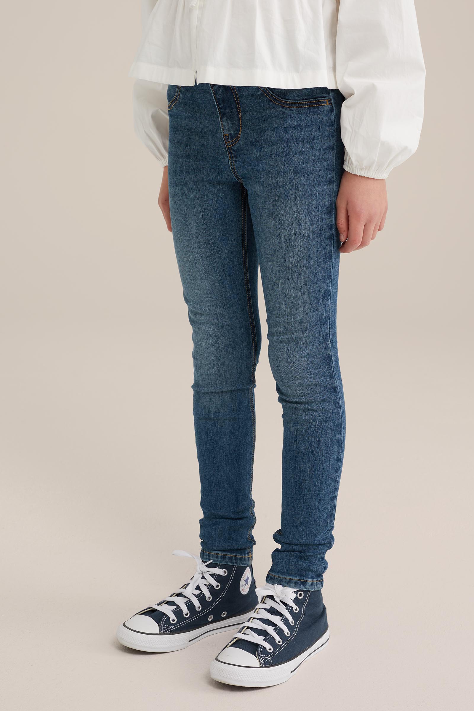 Meisjes super skinny jegging met stretch Blue Ridge Donkerblauw
