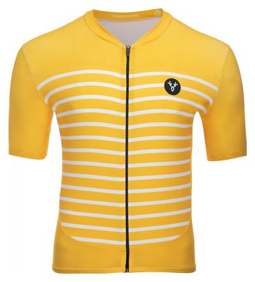 Maillot Manches Courtes LeBram Ventoux Jaune Coupe Ajustée