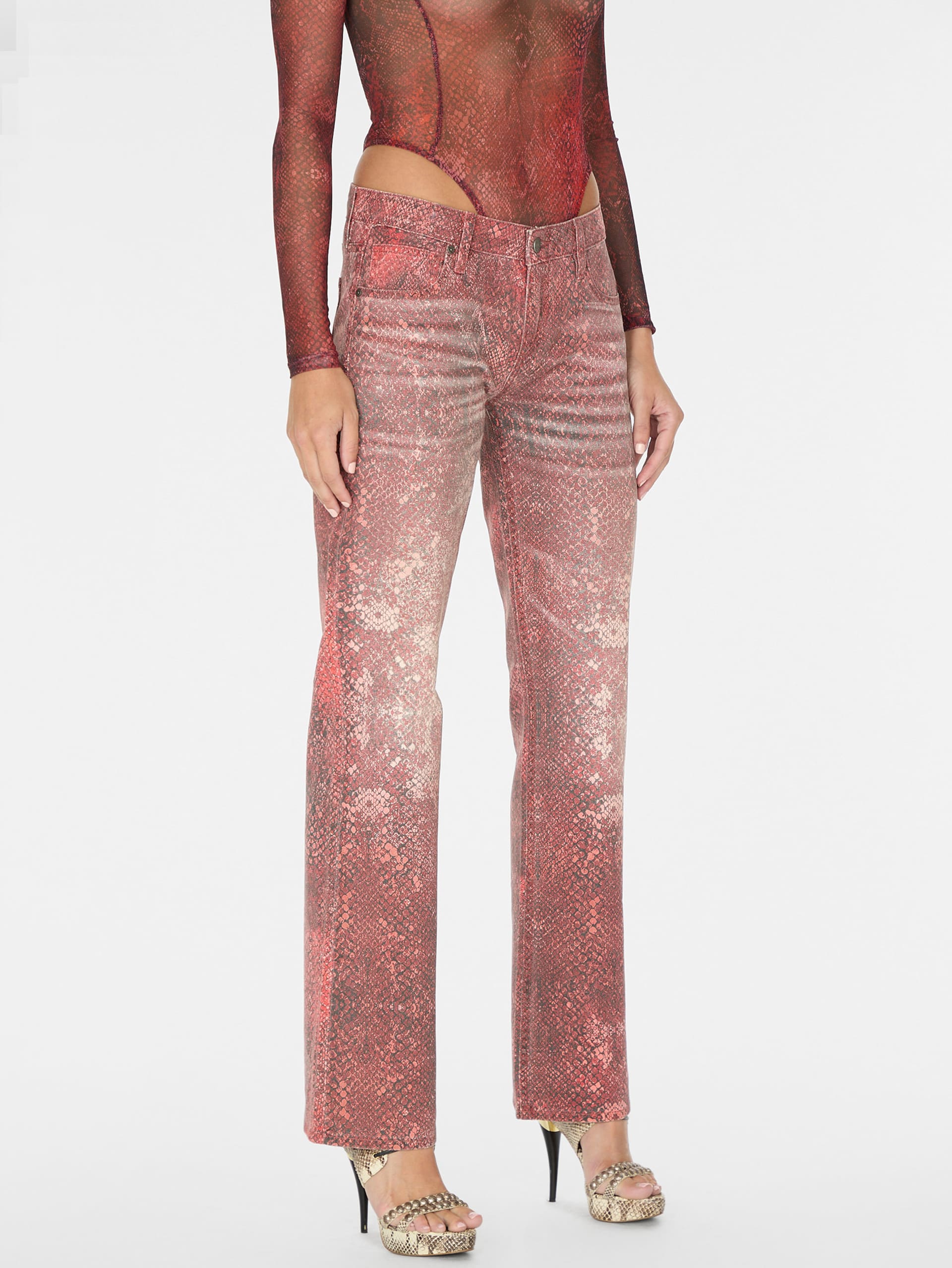 calça reta estampada