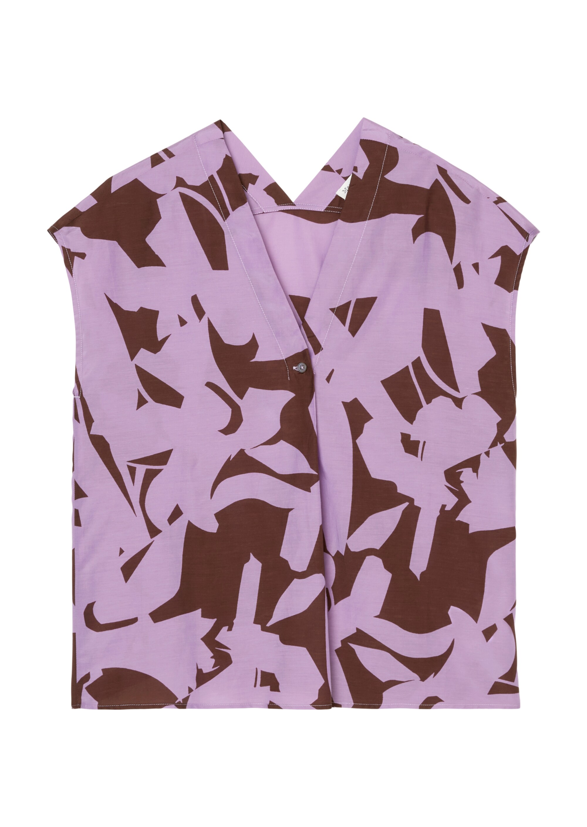 Ärmellose V-Neck-Bluse regular aus softem Organic Cotton-Viskose-Mix