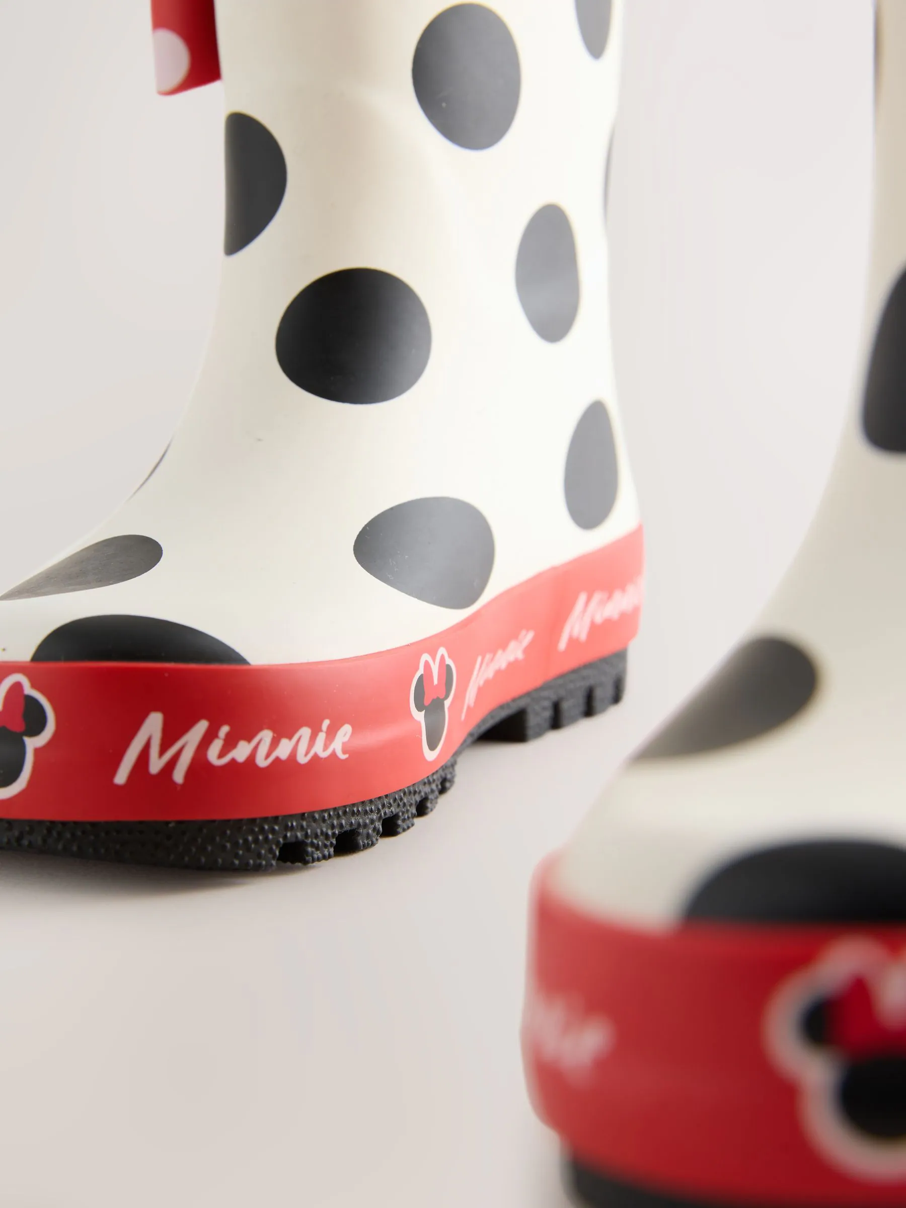Zwart/wit/rood - Minnie Mouse Handle Wellies