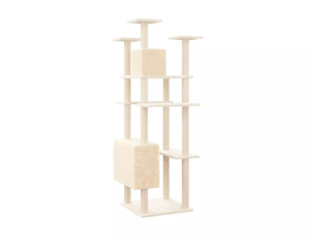 Arbre à chat avec griffoirs en sisal Crème 162 cm