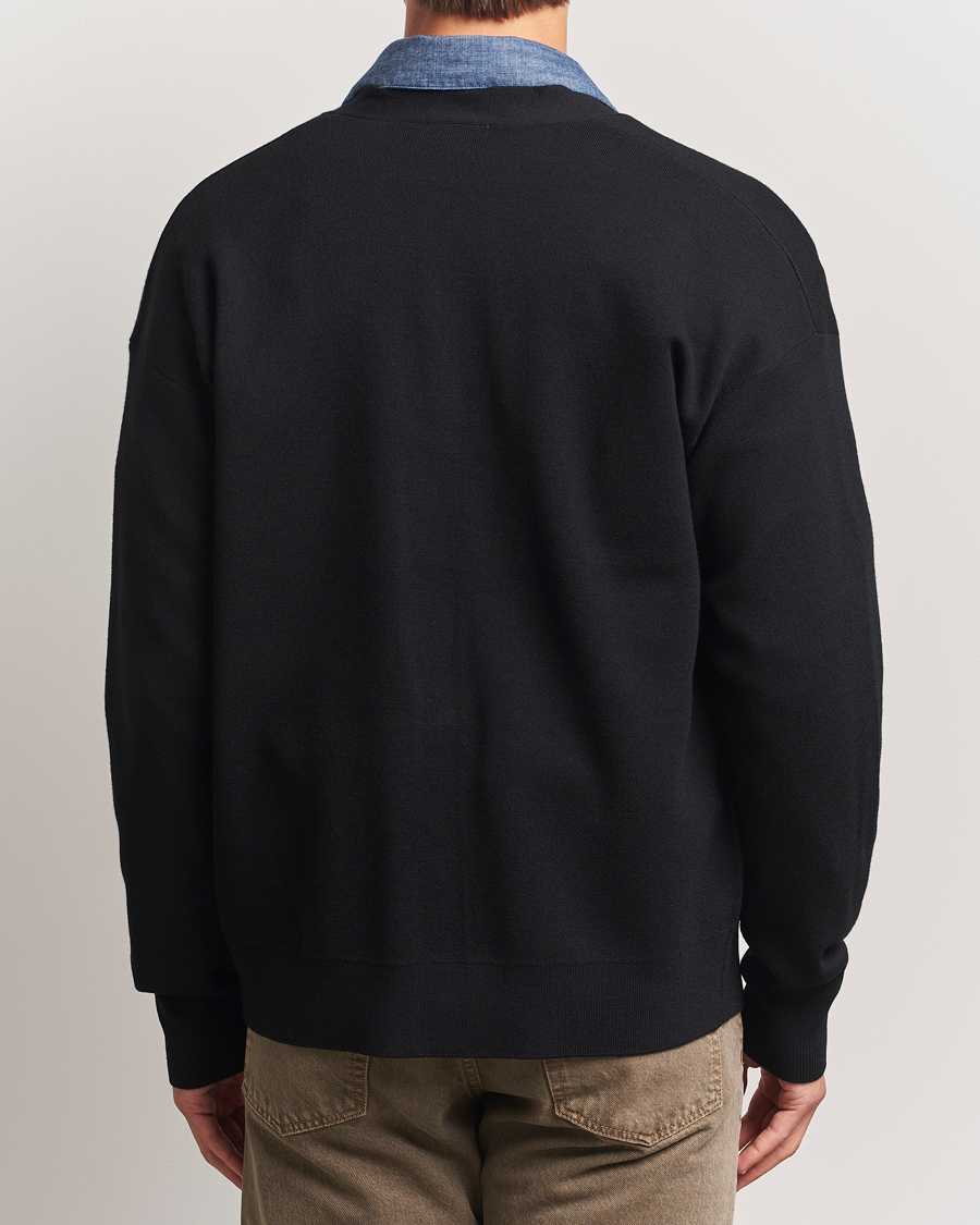 Drôle de Monsieur Merino Knitted Cardigan Black