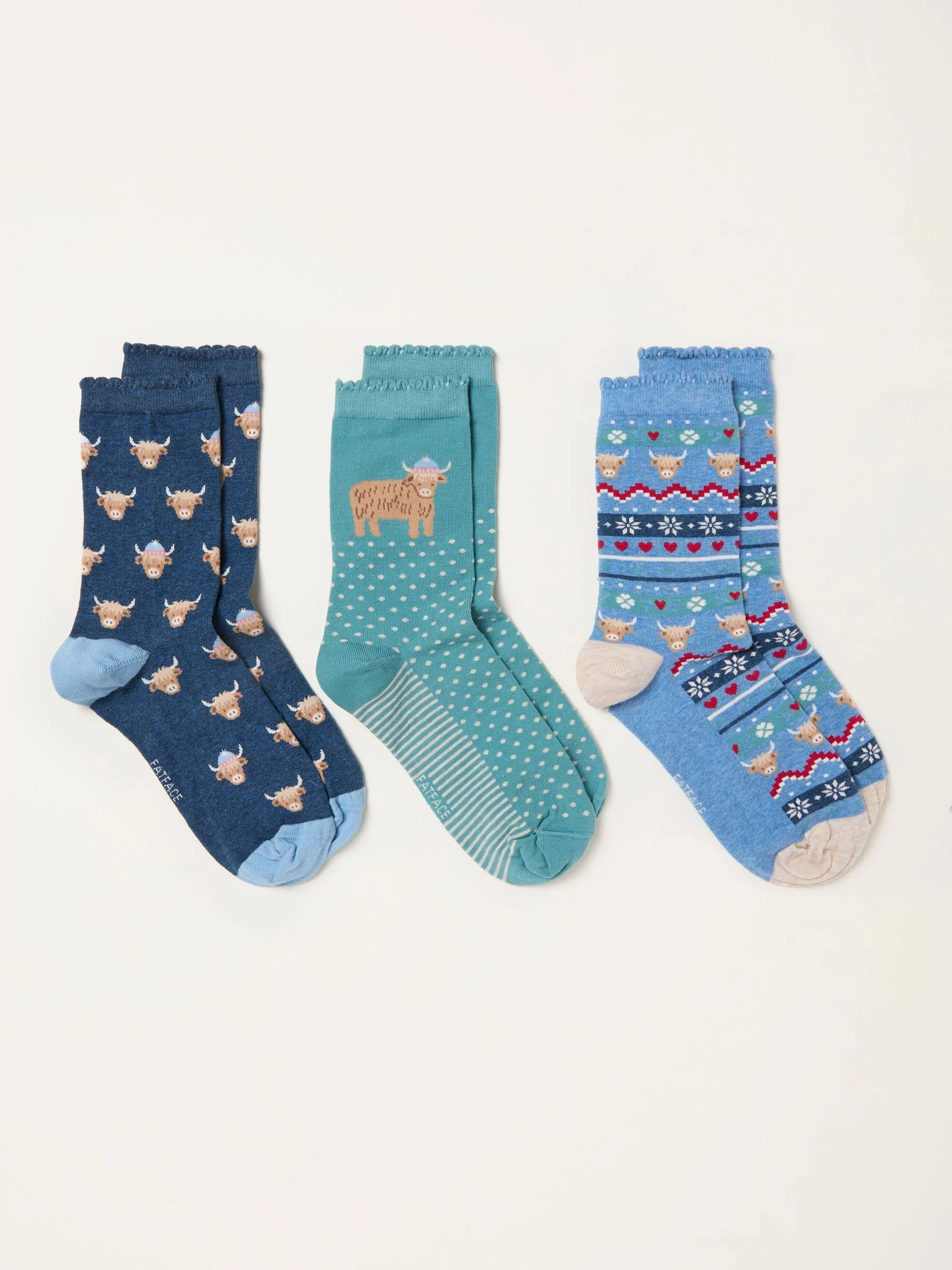 FatFace 3 Pack Socks in a Gift Box