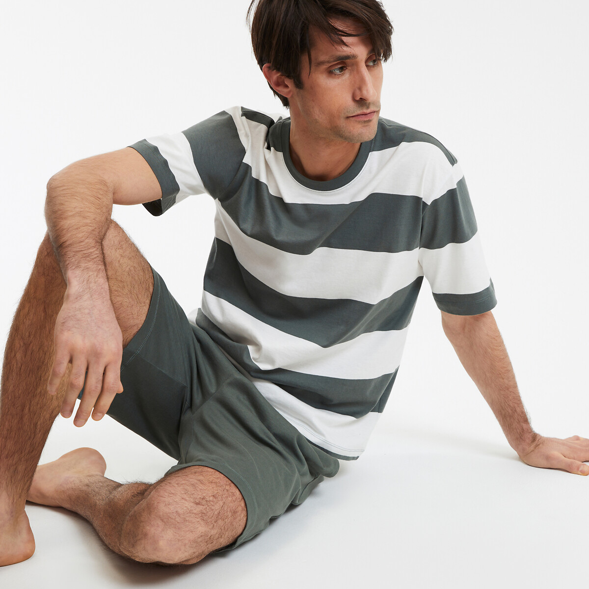 LA REDOUTE COLLECTIONS<br>Calções de pijama jersey, blusa listrada