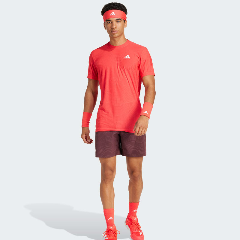 Tee shirt tennis Adidas Pro Freelift rouge fluo Open d'Australie