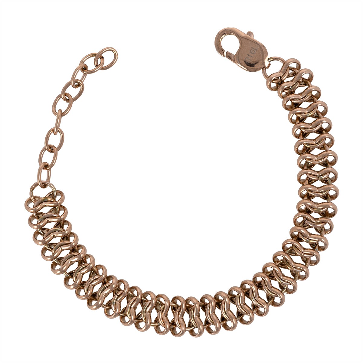 Bracelet acier rose 18+5cm