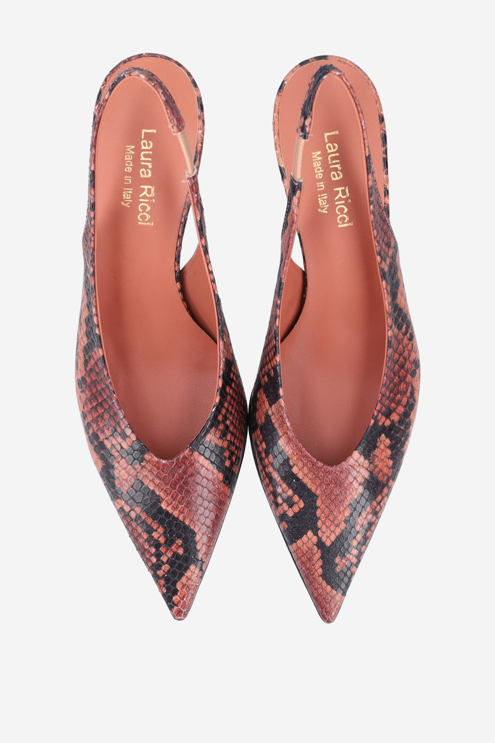 Pointed-toe leather slingbacks