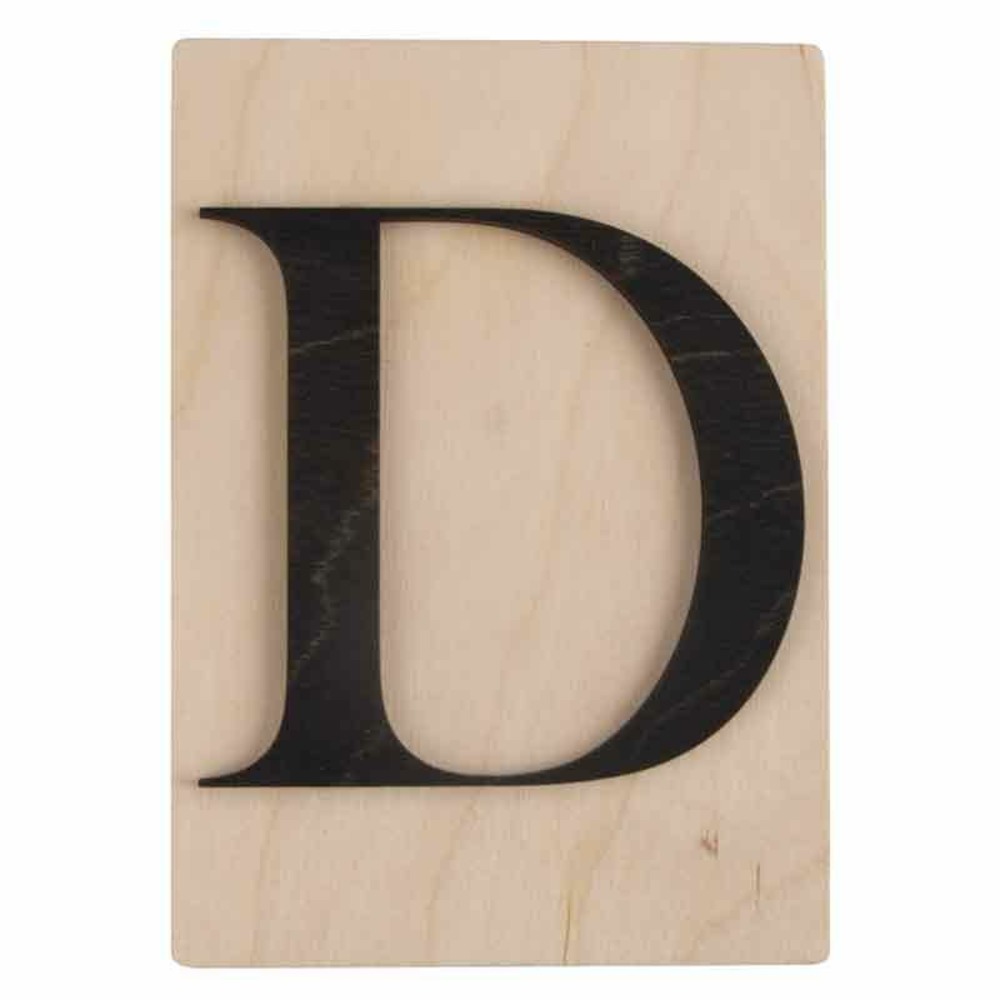 Lettre en bois 14,8 x 10,5 cm - d
