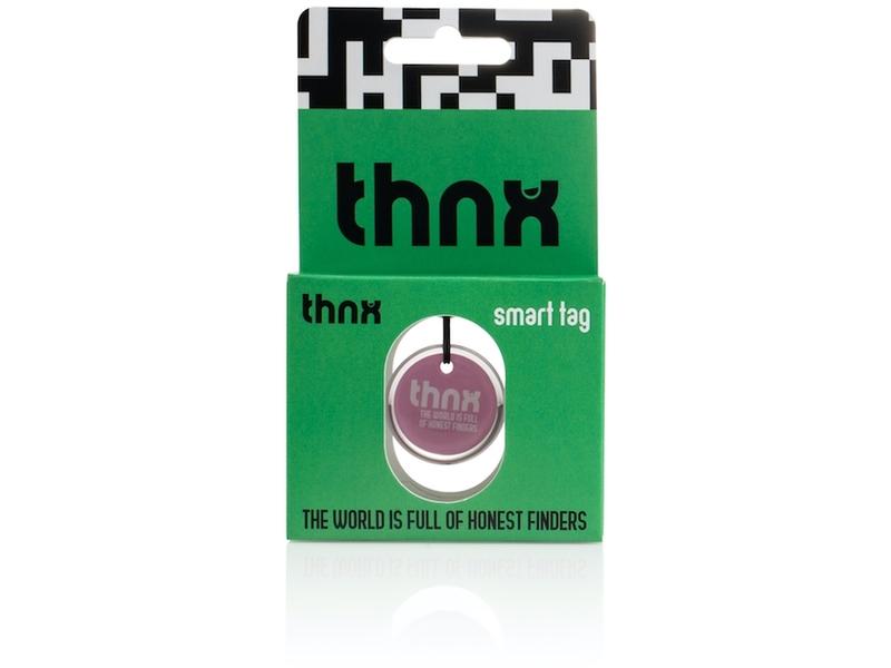 thnxtags thnx tag S Pink Smart Tag mit kostenloser und benutzerfreundlicher App