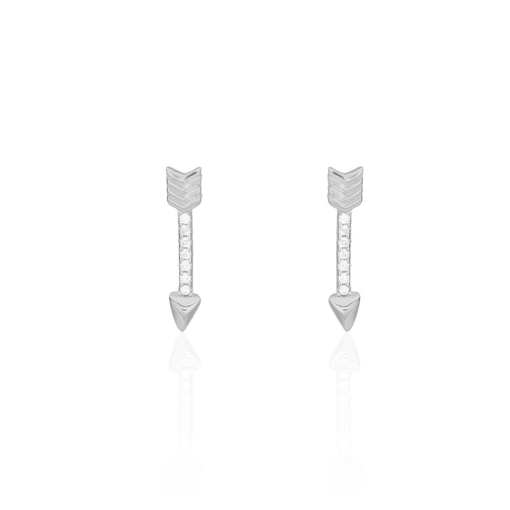 Boucles D'oreilles Puces Harrow Argent Blanc Oxyde De Zirconium