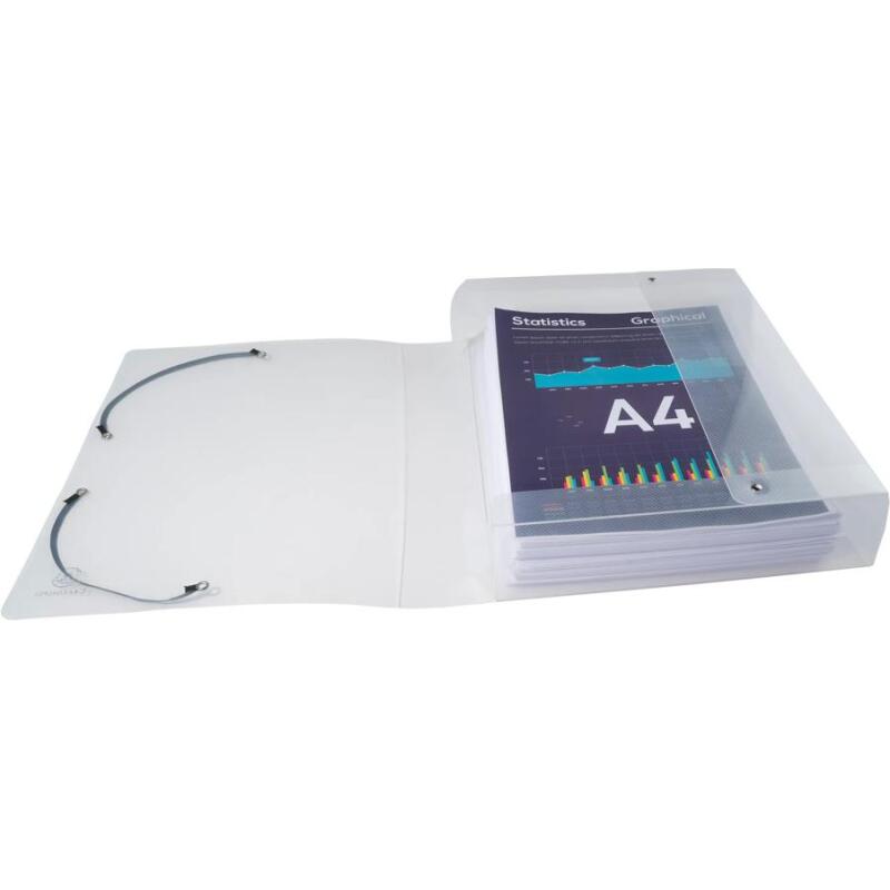 Boite de classement Exabox Dos 60mm Polypropylène Crystal - A4 - Cristal