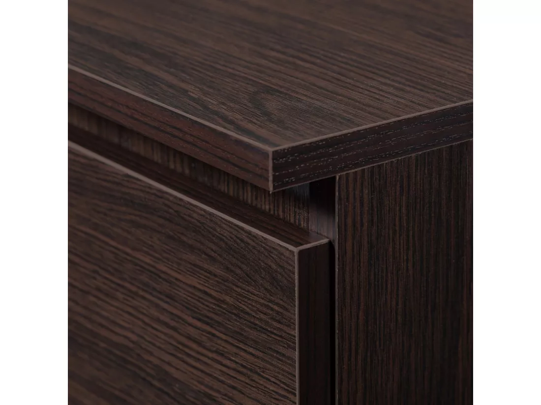 Armoire AKORD S90 Wengé 90 cm 2 portes 2 tiroirs façade Wengé 4 étagères 90x51x180 cm