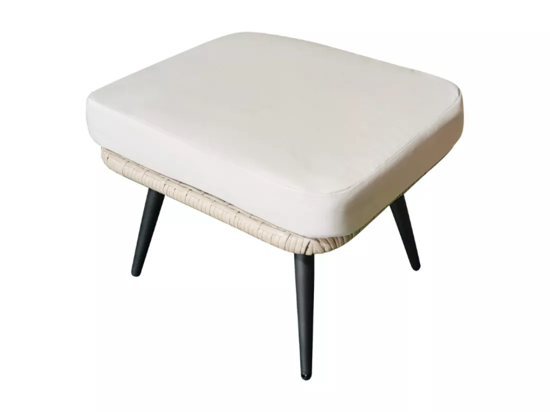 Repose-pieds extérieur avec coussin beige BELLAVISTA