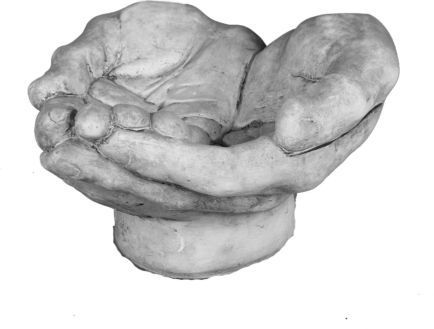 De Beeldengieterij drinkschaal Angela handen grijs 32 x 21 x 21 cm
