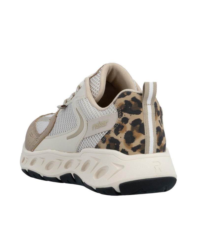 Rieker Dame sneakers - Beige/leo