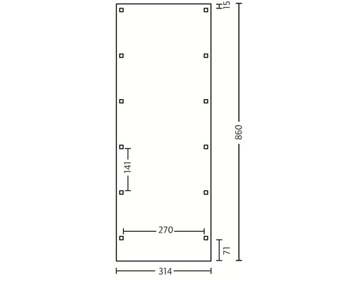 SKAN HOLZ Friesland enkele carport 314x860 cm met dompelgeïmpregneerd aluminium dak