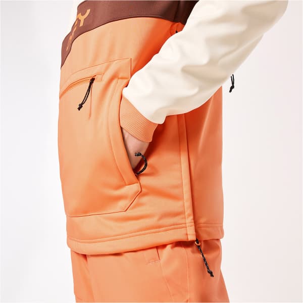 Sweatshirt OAKLEY TNP NOSE GRAB SOFTSHELL HOODIE ARCTIC WHITE/SOFT ORANGE
