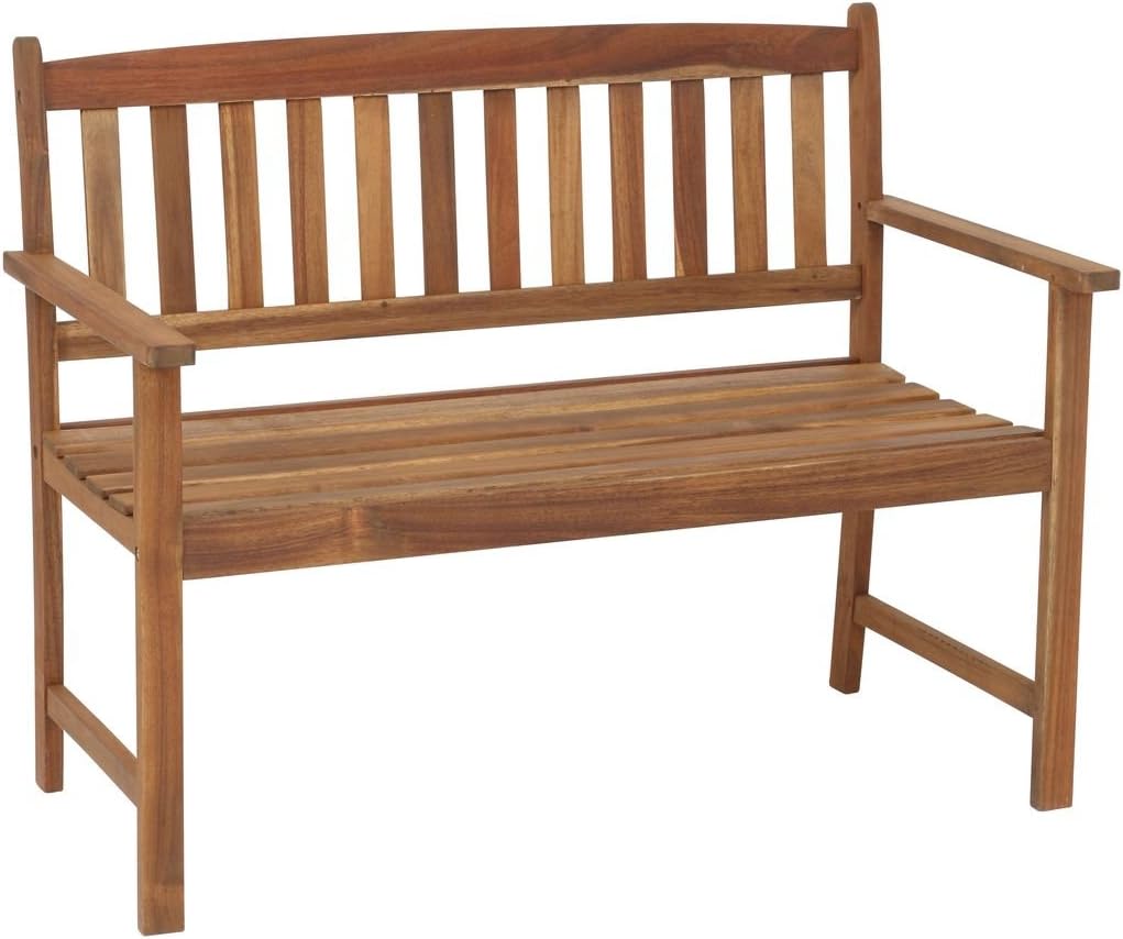 greemotion Bank Borkum akazie, 2-Sitzer aus FSC® zertifiziertem Akazienholz, robuste Gartenbank im Landhaus-Stil, witterungsbeständig und langlebig, 58 x 109 x 86 cm