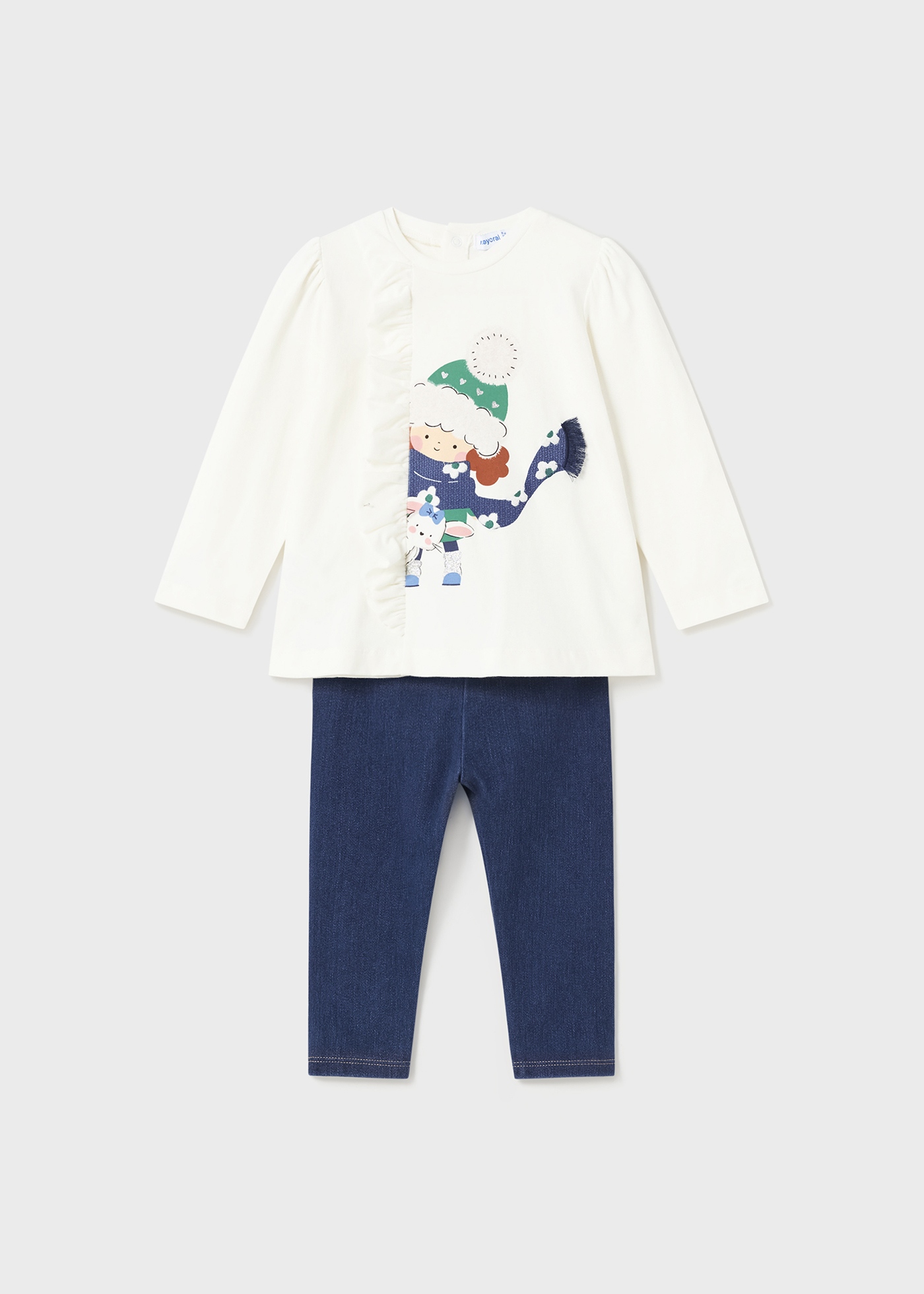 Conjunto de duas peças de leggings jeans para bebê
