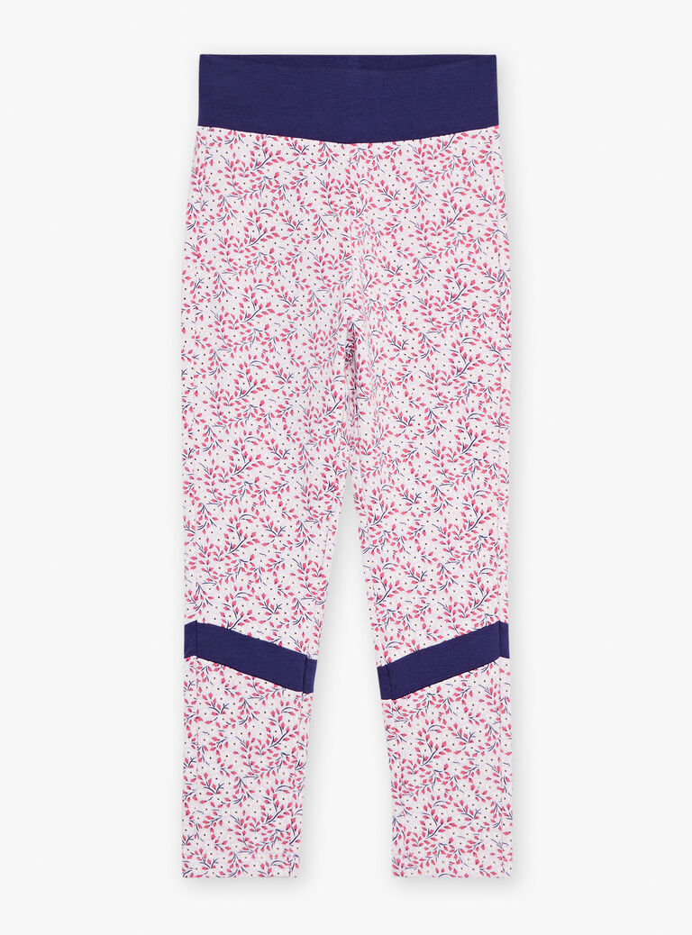 Legging bleu marine et lilas à imprimé fleuri