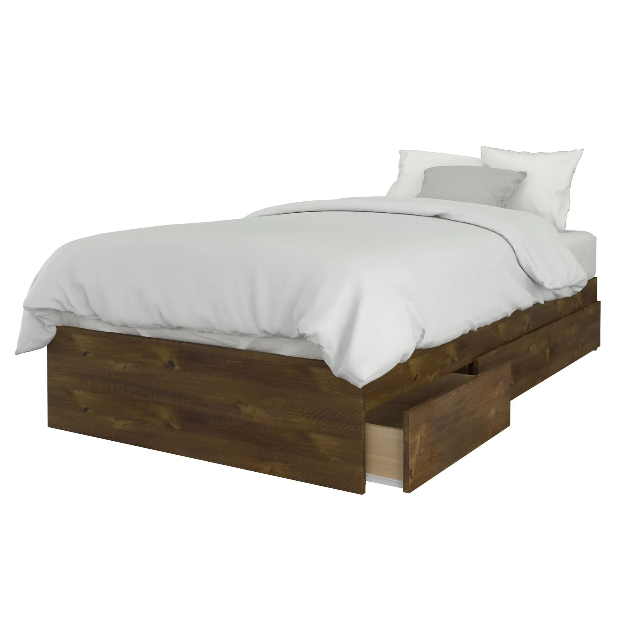 Nexera Lit Simple 3 Tiroirs Oscuro - Truffe