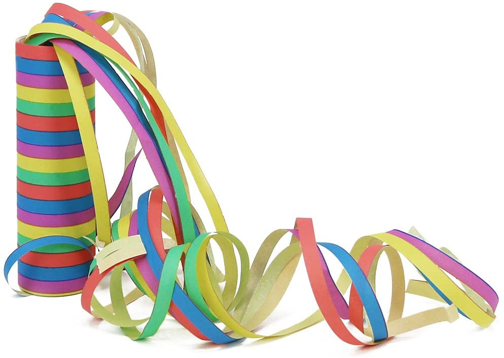 (3er Set) 4m Papier Luftschlangen Party Tisch Deko Rollen für Geburtstag / Hochzeit / Fasnacht - Bunt