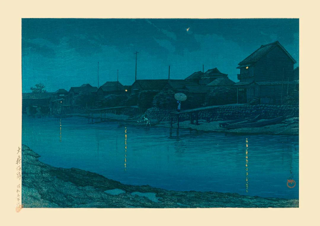Ōmori Coast Kunstdruck von Hasui