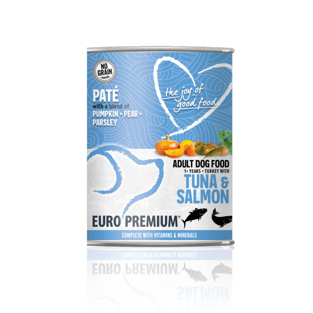 6x Euro-Premium Paté Adult Hondenvoer Nat Tuna & Salmon400 gr