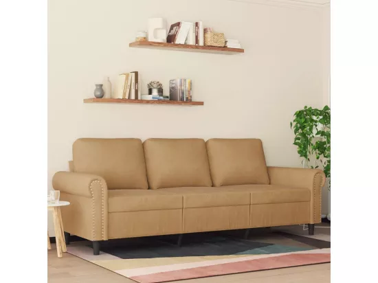 Canapé à 3 places Marron 180 cm Velours