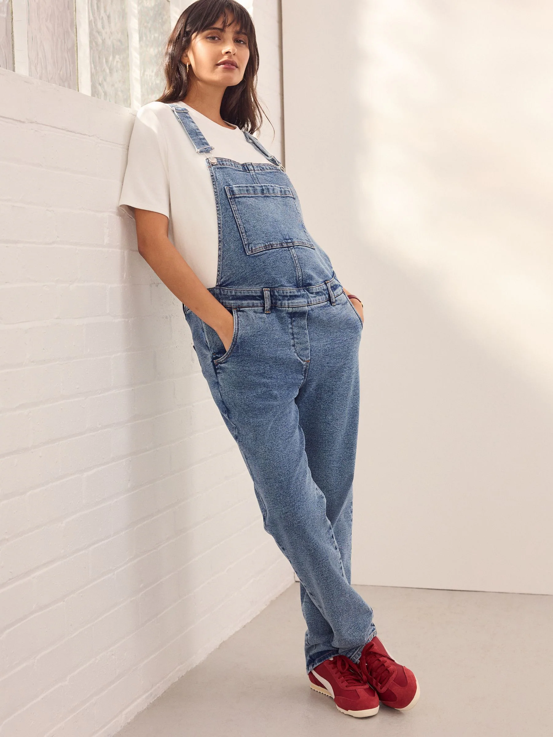 Donkerblauw - Maternity Denim Dungaree