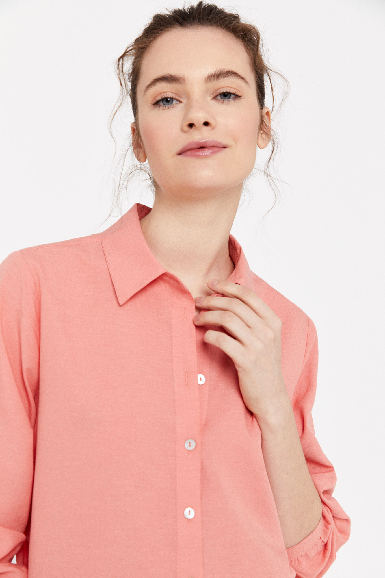Camisa de linho - Coral