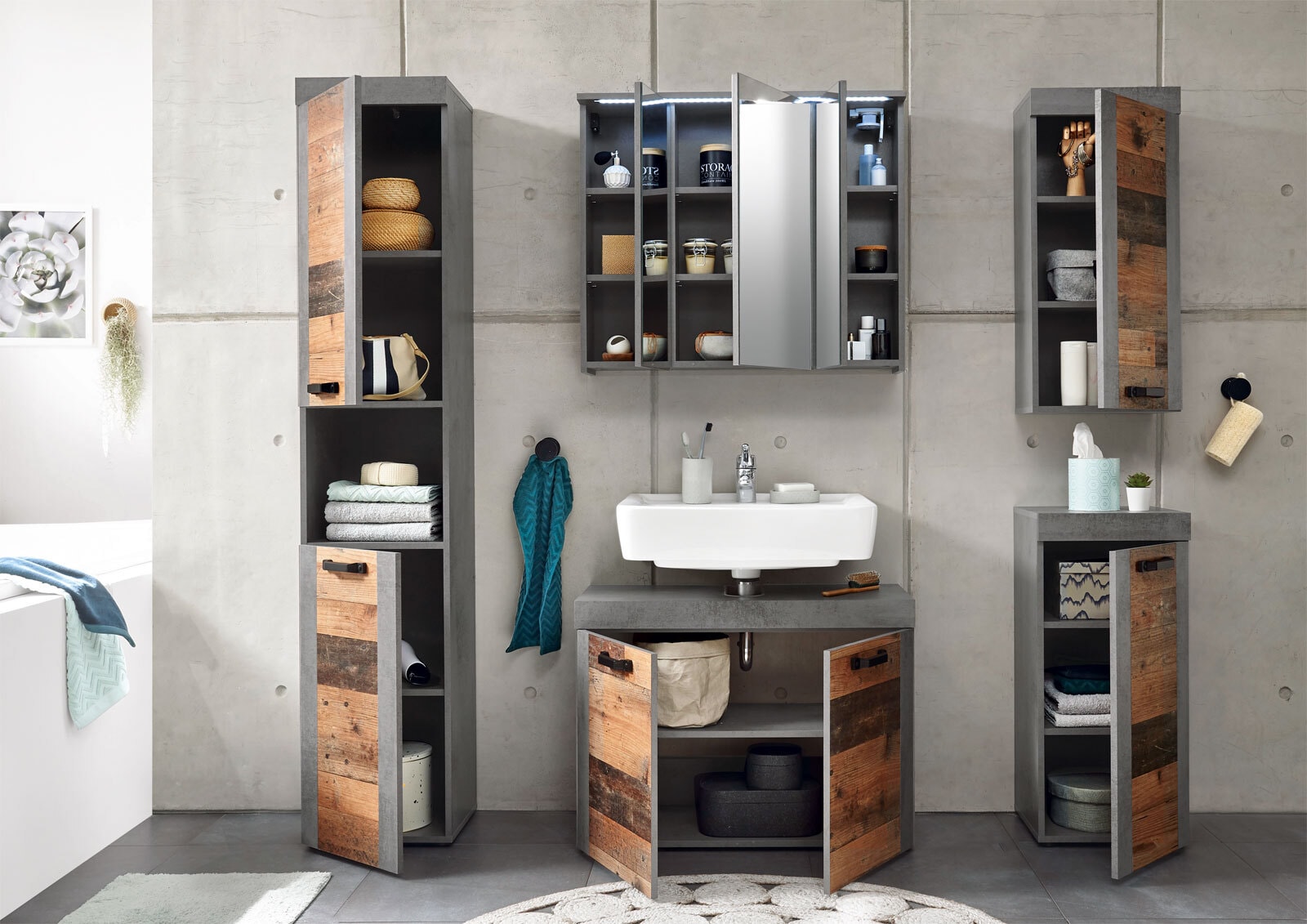 Spiegelschrank Indiana Grau