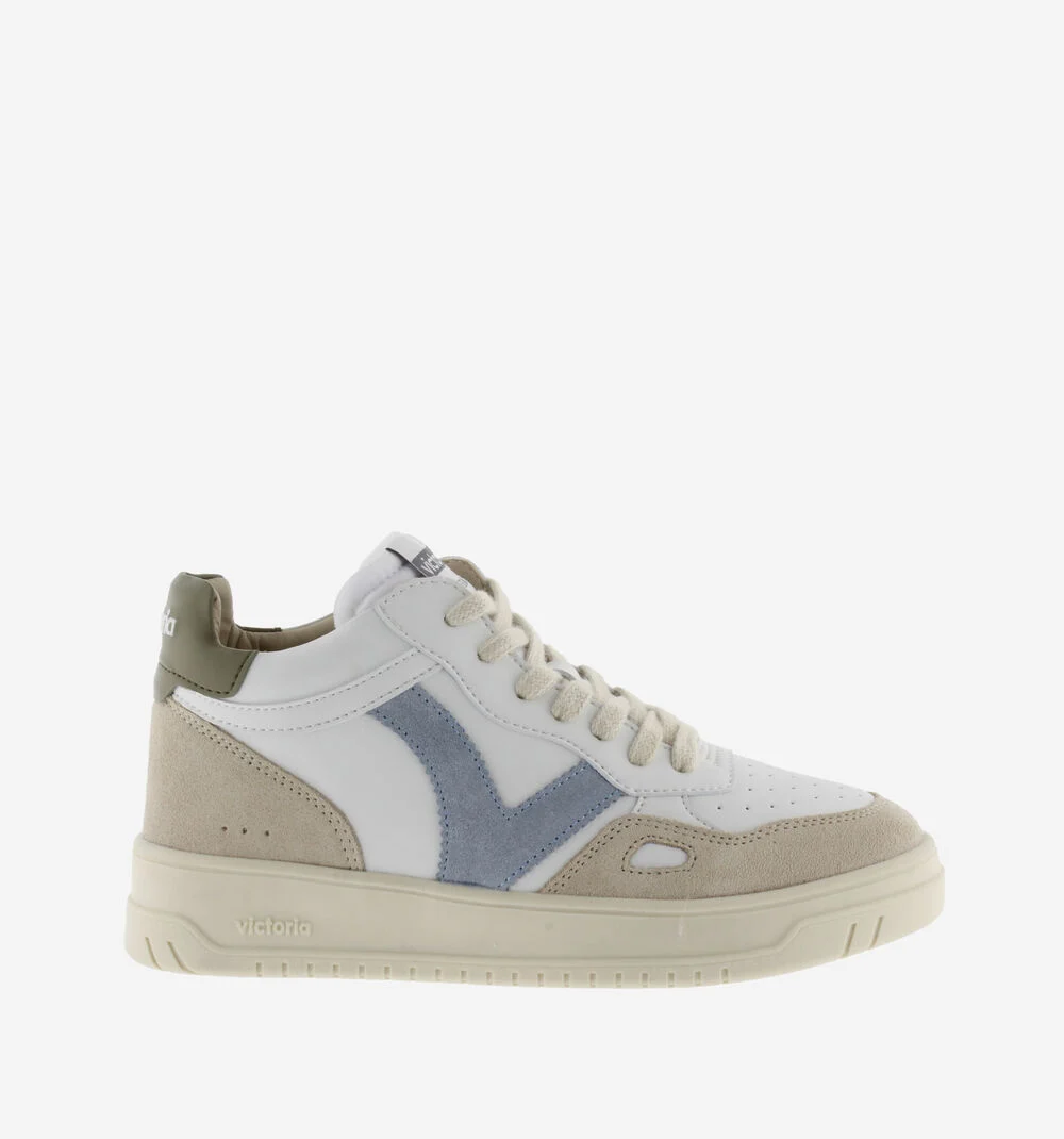 SEUL BOTTINE EFFET CUIR & CUIR FENDU Bottines unisexes semelle beige KAKI