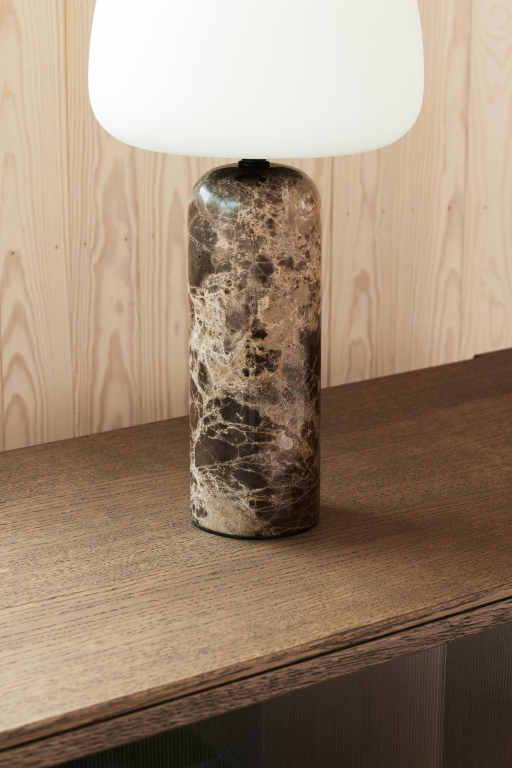 Northern Kin tafellamp LED H40 wit / Dark Emperador marmer