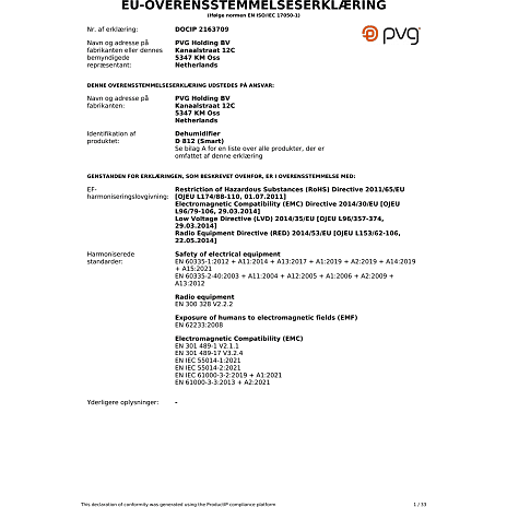 Qlima D 812 Smart WiFi affugter 12 liter