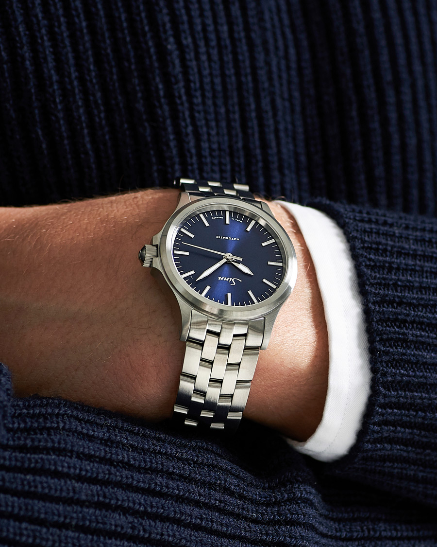 Sinn 556 Stainless Steel Watch 38,5mm Blue