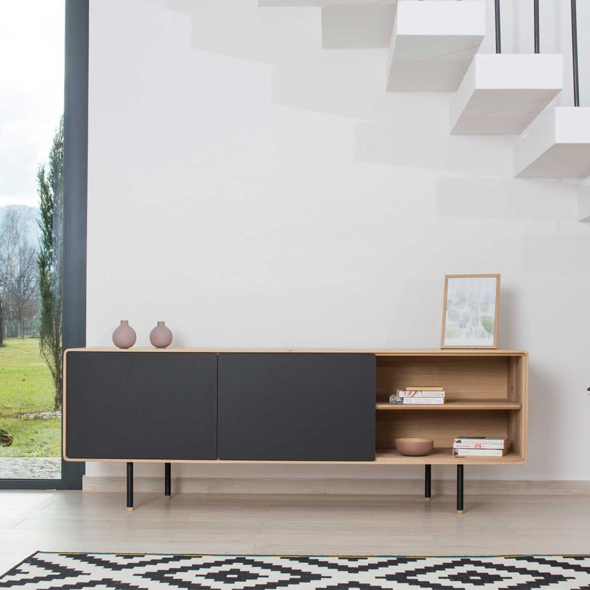 Dressoir Fina sideboard 180cm zwart