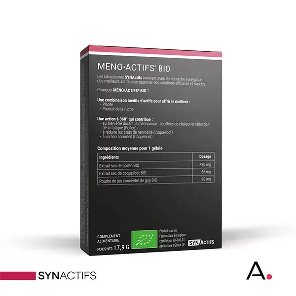 Aragan - Synactifs - Menoactifs® - Menopausa - Pólen Orgânico - 30 cápsulas