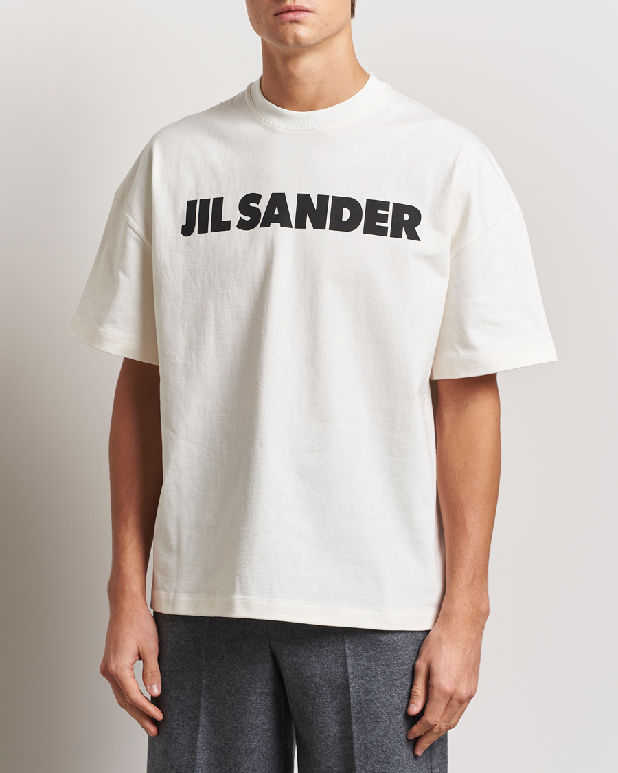 Jil Sander Round Collar Logo T-Shirt White