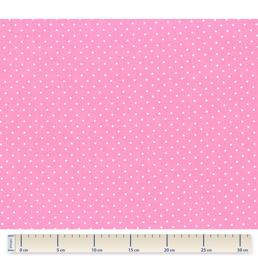 Tissu Coton Au Mètre Pois Rose