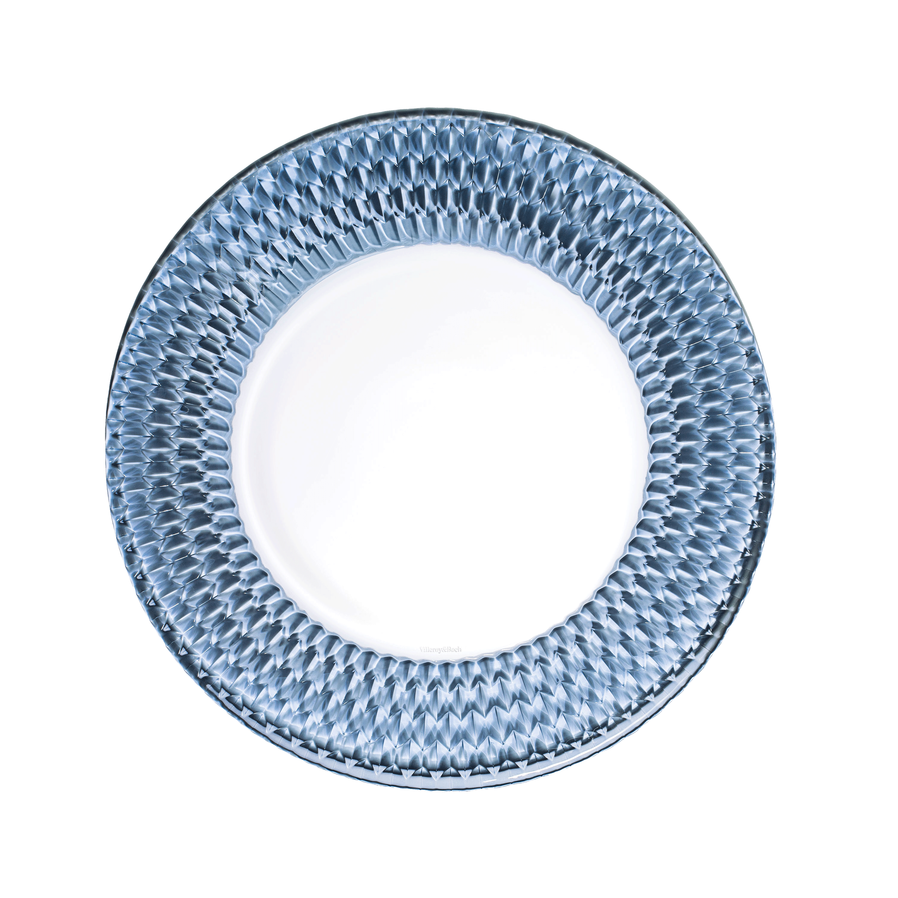 Boston Charger plate Blue, crystal glass