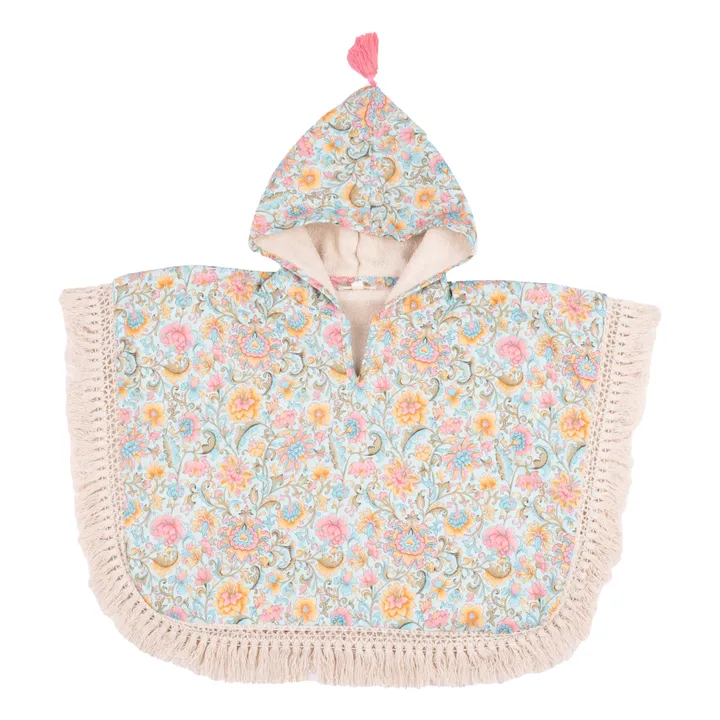 Louise Misha Poncho de bain Mael en coton bio | Vert d'eau