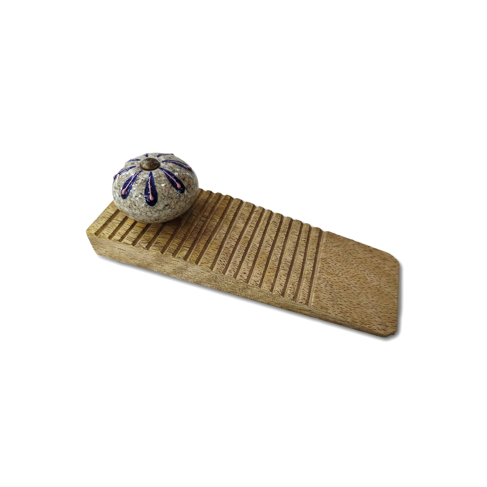 Türstopper mit Keramikknauf, Mangoholz, T 15 cm, B 5 cm günstig bestellen
