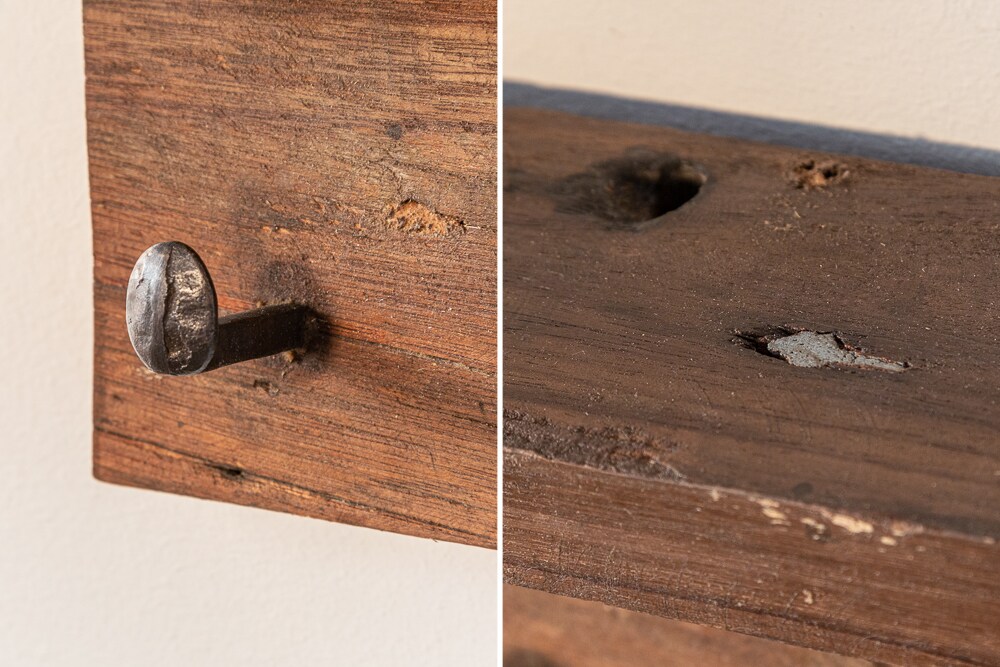 riess-ambiente Wandgarderobe HEMINGWAY - 60cm natur recyceltes Teakholz mit Ablage massiv