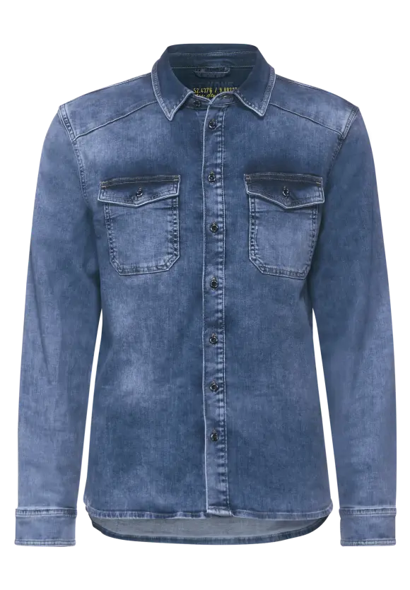 Klassisches Jeanshemd - real blue random bleach