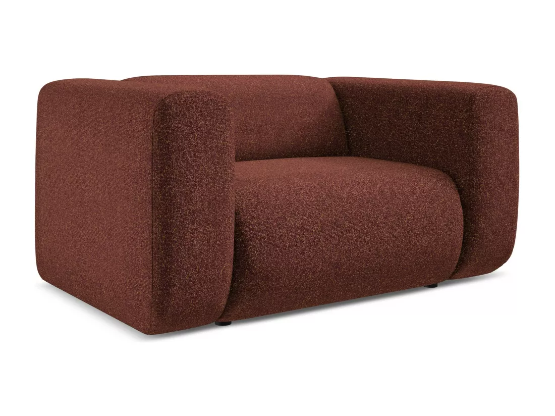 Fauteuil en tissu texturé - bourgogne - EKAHI